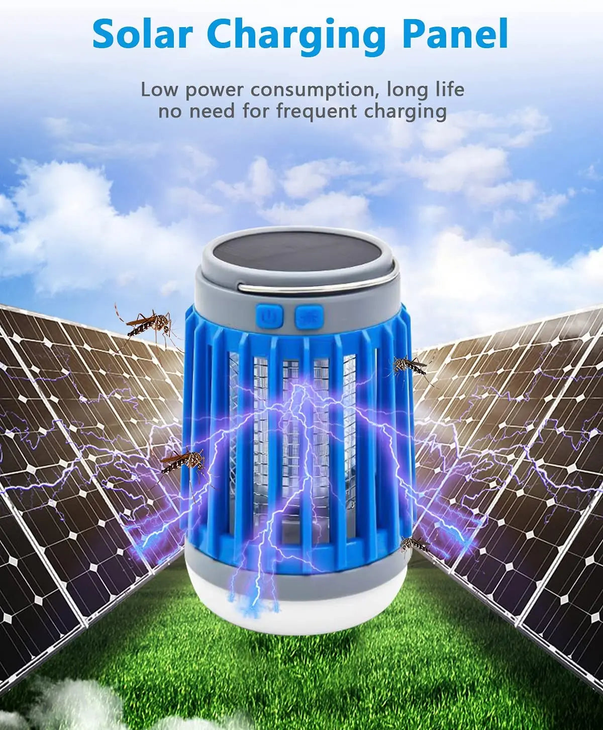 Ultrasonic Electronic Mosquito Killer, Catcher with LED Lamp - Eco Friendly, USB & Solar power Pattan Australia